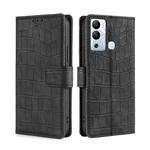 For Infinix Hot 12i Skin Feel Crocodile Magnetic Clasp Leather Phone Case(Black)