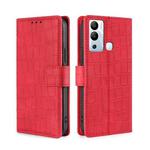 For Infinix Hot 12i Skin Feel Crocodile Magnetic Clasp Leather Phone Case(Red)