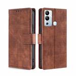 For Infinix Hot 12i Skin Feel Crocodile Magnetic Clasp Leather Phone Case(Brown)