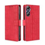 For Infinix Hot 20 4G Skin Feel Crocodile Magnetic Clasp Leather Phone Case(Red)