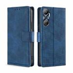 For Infinix Hot 20 4G Skin Feel Crocodile Magnetic Clasp Leather Phone Case(Blue)