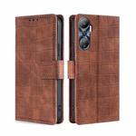 For Infinix Hot 20 4G Skin Feel Crocodile Magnetic Clasp Leather Phone Case(Brown)