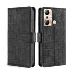 For Infinix Hot 20i Skin Feel Crocodile Magnetic Clasp Leather Phone Case(Black)