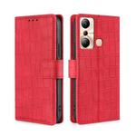 For Infinix Hot 20i Skin Feel Crocodile Magnetic Clasp Leather Phone Case(Red)