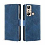 For Infinix Hot 20i Skin Feel Crocodile Magnetic Clasp Leather Phone Case(Blue)