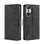 For Infinix Hot 20s Skin Feel Crocodile Magnetic Clasp Leather Phone Case(Black)