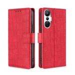 For Infinix Hot 20s Skin Feel Crocodile Magnetic Clasp Leather Phone Case(Red)