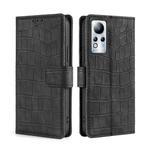For Infinix Note 11 Skin Feel Crocodile Magnetic Clasp Leather Phone Case(Black)