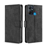 For Infinix Smart 6 Plus Skin Feel Crocodile Magnetic Clasp Leather Phone Case(Black)