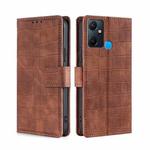 For Infinix Smart 6 Plus Skin Feel Crocodile Magnetic Clasp Leather Phone Case(Brown)