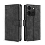 For Infinix Smart 7 Skin Feel Crocodile Magnetic Clasp Leather Phone Case(Black)