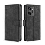 For Infinix Zero 20 Skin Feel Crocodile Magnetic Clasp Leather Phone Case(Black)