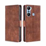 For Infinix Hot 12 Pro Skin Feel Crocodile Magnetic Clasp Leather Phone Case(Brown)
