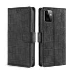 For Motorola Moto G Power 2023 Skin Feel Crocodile Magnetic Clasp Leather Phone Case(Black)