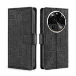 For OPPO Find X6 Pro 5G Skin Feel Crocodile Magnetic Clasp Leather Phone Case(Black)