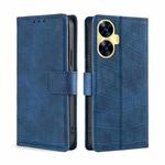 For Realme C55 Skin Feel Crocodile Magnetic Clasp Leather Phone Case(Blue)