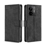 For Realme GT Neo5 Skin Feel Crocodile Magnetic Clasp Leather Phone Case(Black)