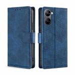 For Realme V30 5G / V30T Skin Feel Crocodile Magnetic Clasp Leather Phone Case(Blue)