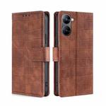 For Realme V30 5G / V30T Skin Feel Crocodile Magnetic Clasp Leather Phone Case(Brown)