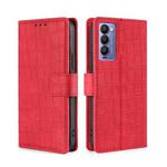 For Tecno Camon 18 / 18P Skin Feel Crocodile Magnetic Clasp Leather Phone Case(Red)