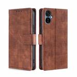 For Tecno Camon 19 Neo Skin Feel Crocodile Magnetic Clasp Leather Phone Case(Brown)