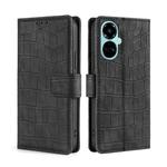 For Tecno Camon 19 / 19 Pro Skin Feel Crocodile Magnetic Clasp Leather Phone Case(Black)