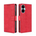 For Tecno Camon 19 / 19 Pro Skin Feel Crocodile Magnetic Clasp Leather Phone Case(Red)