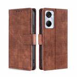 For Tecno Pop 6 Pro Skin Feel Crocodile Magnetic Clasp Leather Phone Case(Brown)
