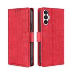 For Tecno Pova 3 Skin Feel Crocodile Magnetic Clasp Leather Phone Case(Red)