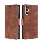 For Tecno Pova 3 Skin Feel Crocodile Magnetic Clasp Leather Phone Case(Brown)