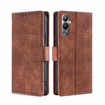 For Tecno Pova 4 Skin Feel Crocodile Magnetic Clasp Leather Phone Case(Brown)