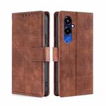For Tecno Pova 4 Pro Skin Feel Crocodile Magnetic Clasp Leather Phone Case(Brown)