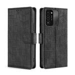 For Tecno Spark 8C Skin Feel Crocodile Magnetic Clasp Leather Phone Case(Black)