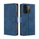 For Tecno Spark 8C Skin Feel Crocodile Magnetic Clasp Leather Phone Case(Blue)