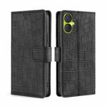 For Tecno Spark 9 Pro Skin Feel Crocodile Magnetic Clasp Leather Phone Case(Black)