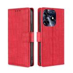 For Tecno Spark 10 Pro Skin Feel Crocodile Magnetic Clasp Leather Phone Case(Red)