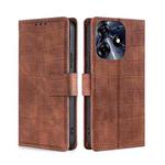 For Tecno Spark 10 Pro Skin Feel Crocodile Magnetic Clasp Leather Phone Case(Brown)