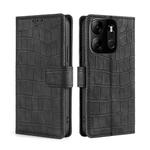 For Tecno Spark Go 2023 Skin Feel Crocodile Magnetic Clasp Leather Phone Case(Black)