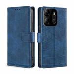 For Tecno Spark Go 2023 Skin Feel Crocodile Magnetic Clasp Leather Phone Case(Blue)