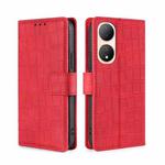 For vivo Y100 5G Skin Feel Crocodile Magnetic Clasp Leather Phone Case(Red)