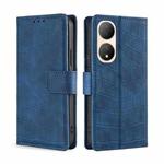 For vivo Y100 5G Skin Feel Crocodile Magnetic Clasp Leather Phone Case(Blue)