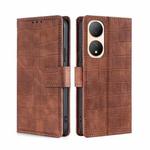 For vivo Y100 5G Skin Feel Crocodile Magnetic Clasp Leather Phone Case(Brown)