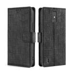 For ZTE Blade A32 Skin Feel Crocodile Magnetic Clasp Leather Phone Case(Black)