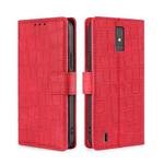 For ZTE Blade A32 Skin Feel Crocodile Magnetic Clasp Leather Phone Case(Red)