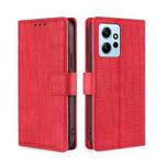 For Xiaomi Redmi Note 12 4G Global Skin Feel Crocodile Magnetic Clasp Leather Phone Case(Red)