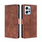 For Xiaomi Redmi Note 12 4G Global Skin Feel Crocodile Magnetic Clasp Leather Phone Case(Brown)