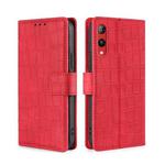 For Rakuten Hand 4G Skin Feel Crocodile Magnetic Clasp Leather Phone Case(Red)