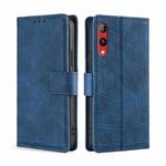 For Rakuten Hand 4G Skin Feel Crocodile Magnetic Clasp Leather Phone Case(Blue)