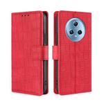 For Honor Magic5 Skin Feel Crocodile Magnetic Clasp Leather Phone Case(Red)