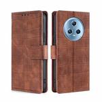 For Honor Magic5 Skin Feel Crocodile Magnetic Clasp Leather Phone Case(Brown)